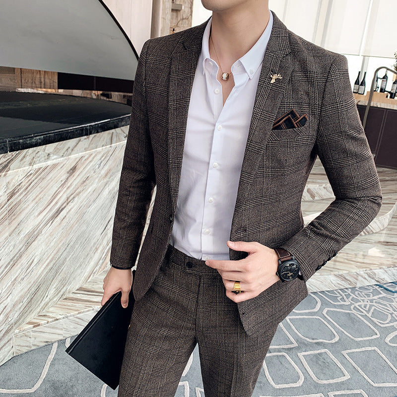 Ethan | Slim Fit Suit | Tailored Two Piece | Starred Pattern 3