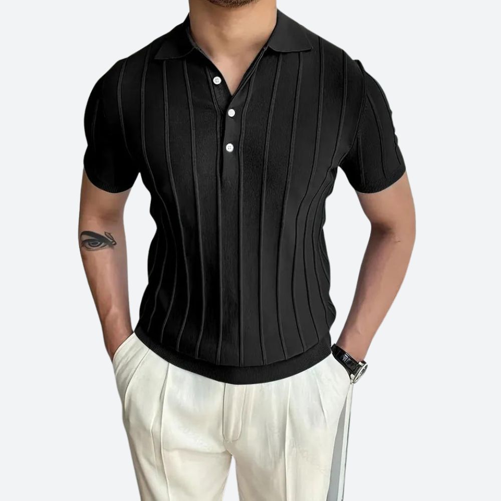 Ethan | Stretch Blend Polo Shirt | V Neck Design | Flexible Fit 1