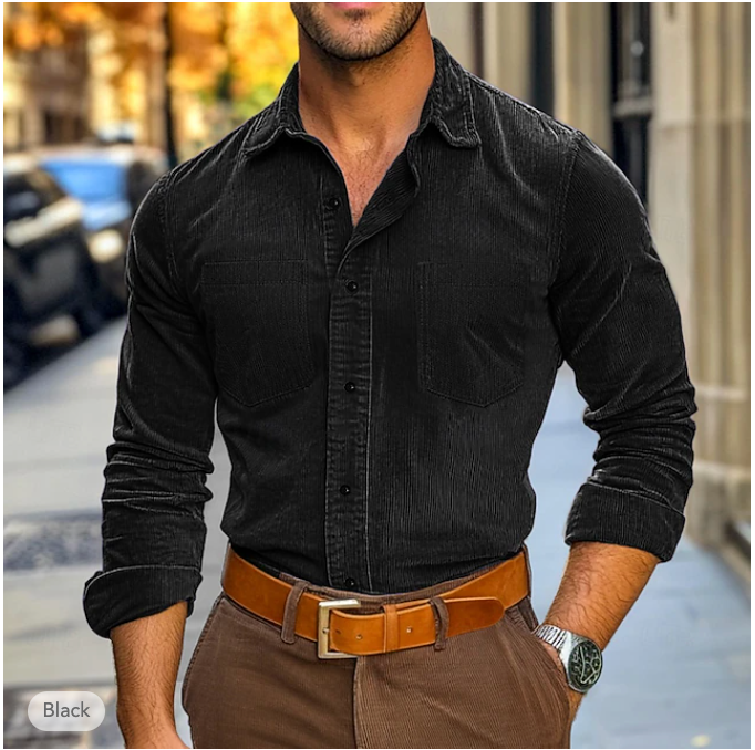 Ethan | Structured Fit Shirt | Rib Velvet Blend | Classic Collar 7