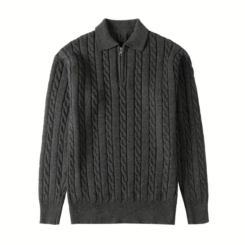 Ethan | Sweater | Mens Sweaters | Cable Knit Half-Zip Design 0