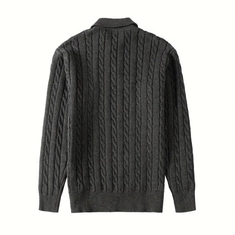 Ethan | Sweater | Mens Sweaters | Cable Knit Half-Zip Design 1