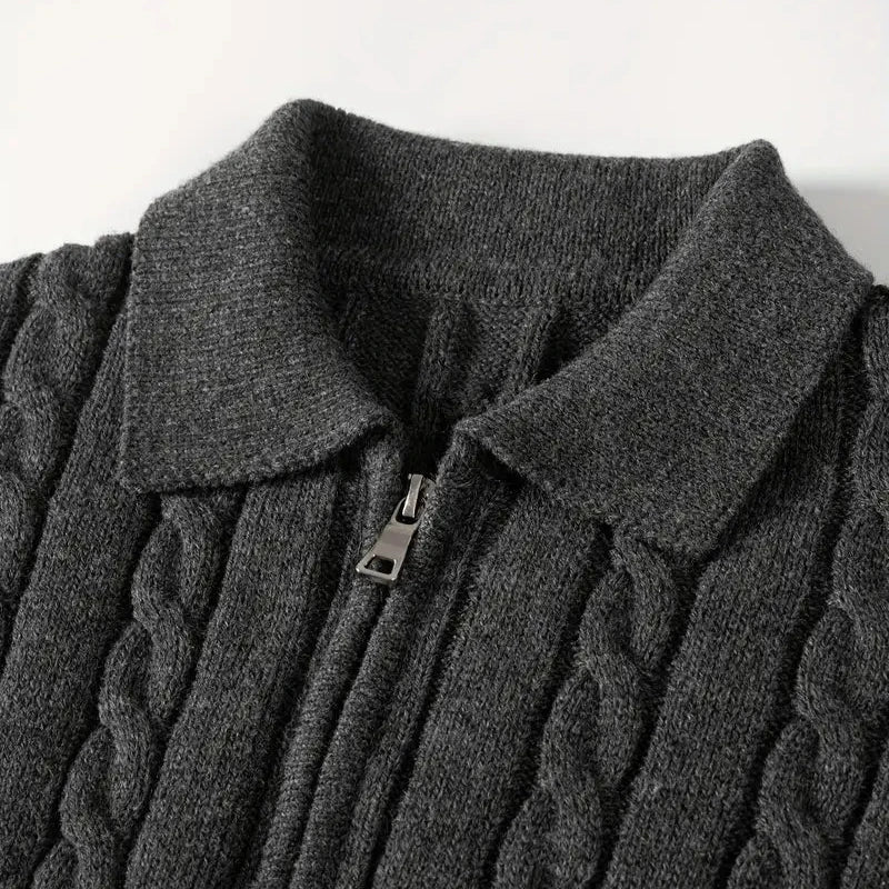 Ethan | Sweater | Mens Sweaters | Cable Knit Half-Zip Design 2
