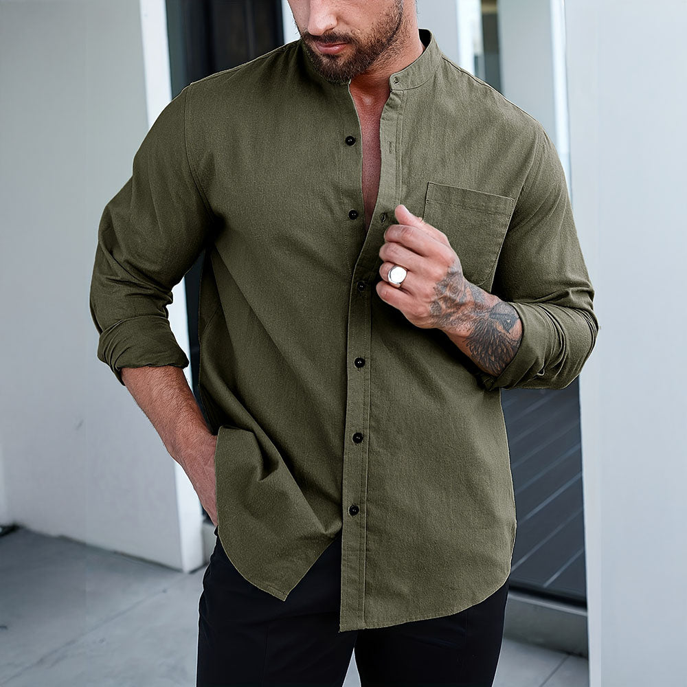 Ethan | Tailored Shirt | Mandarin Collar | Streamlined Fit 4