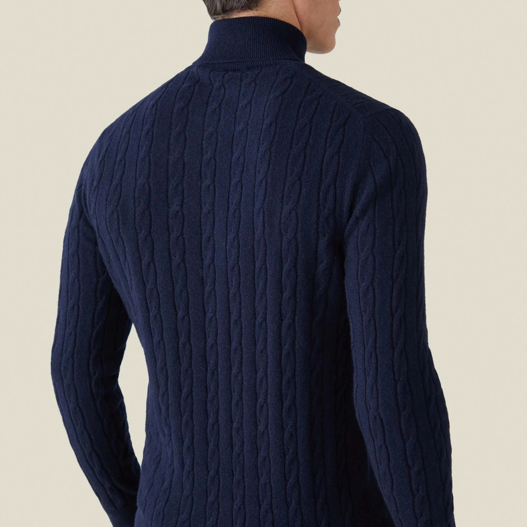 Ethan | Turtleneck Sweater | Cable Knit Design | Athletic Comfort 1
