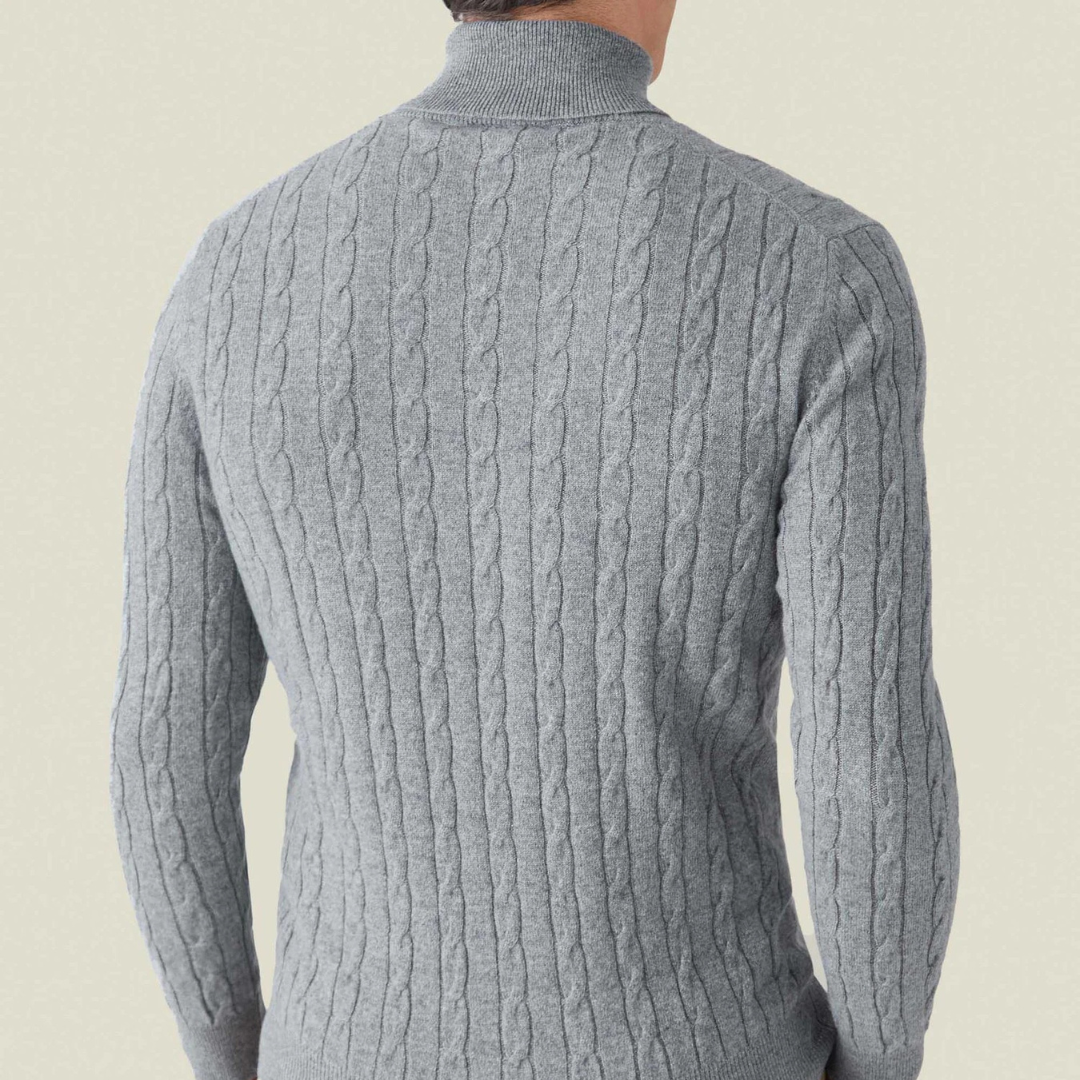 Ethan | Turtleneck Sweater | Cable Knit Design | Athletic Comfort 6