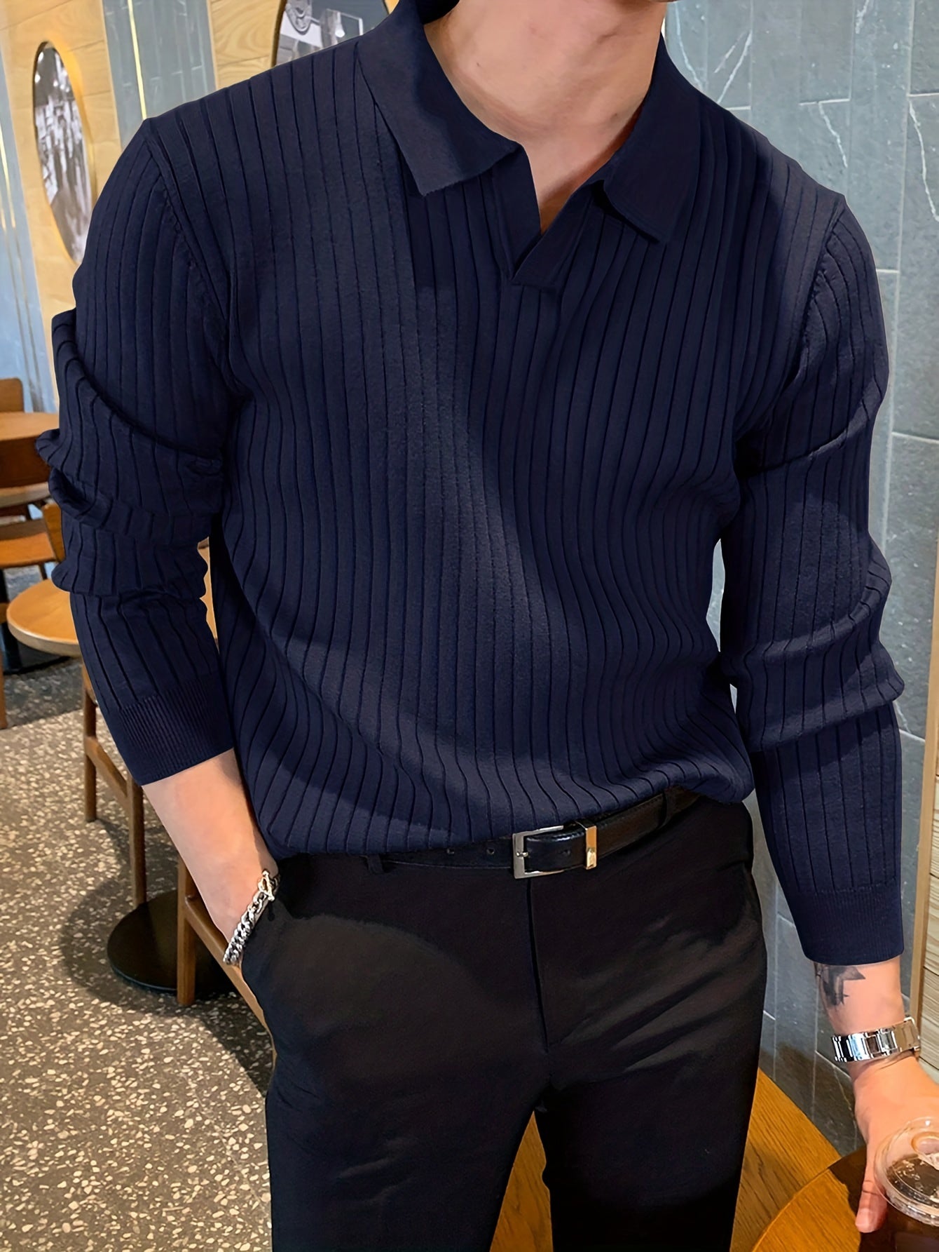 Ethan | V-neck Pullover | Lightweight Knit | Textured Design 1