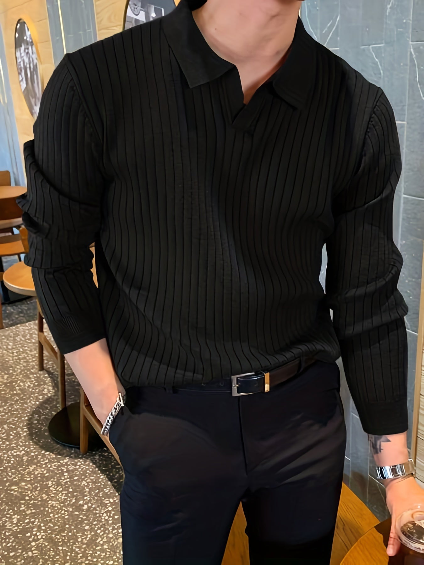 Ethan | V-neck Pullover | Lightweight Knit | Textured Design 3