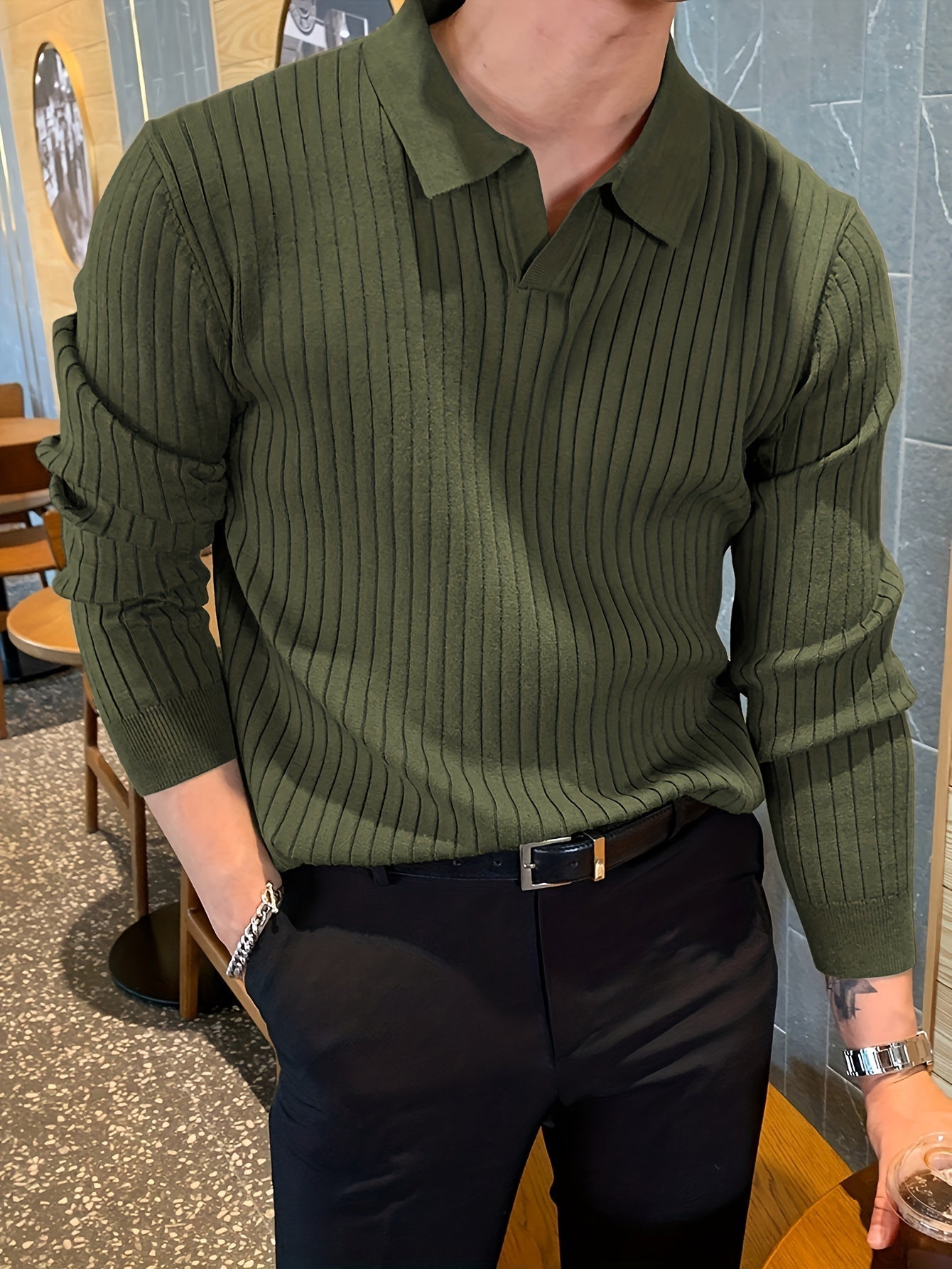 Ethan | V-neck Pullover | Lightweight Knit | Textured Design 4