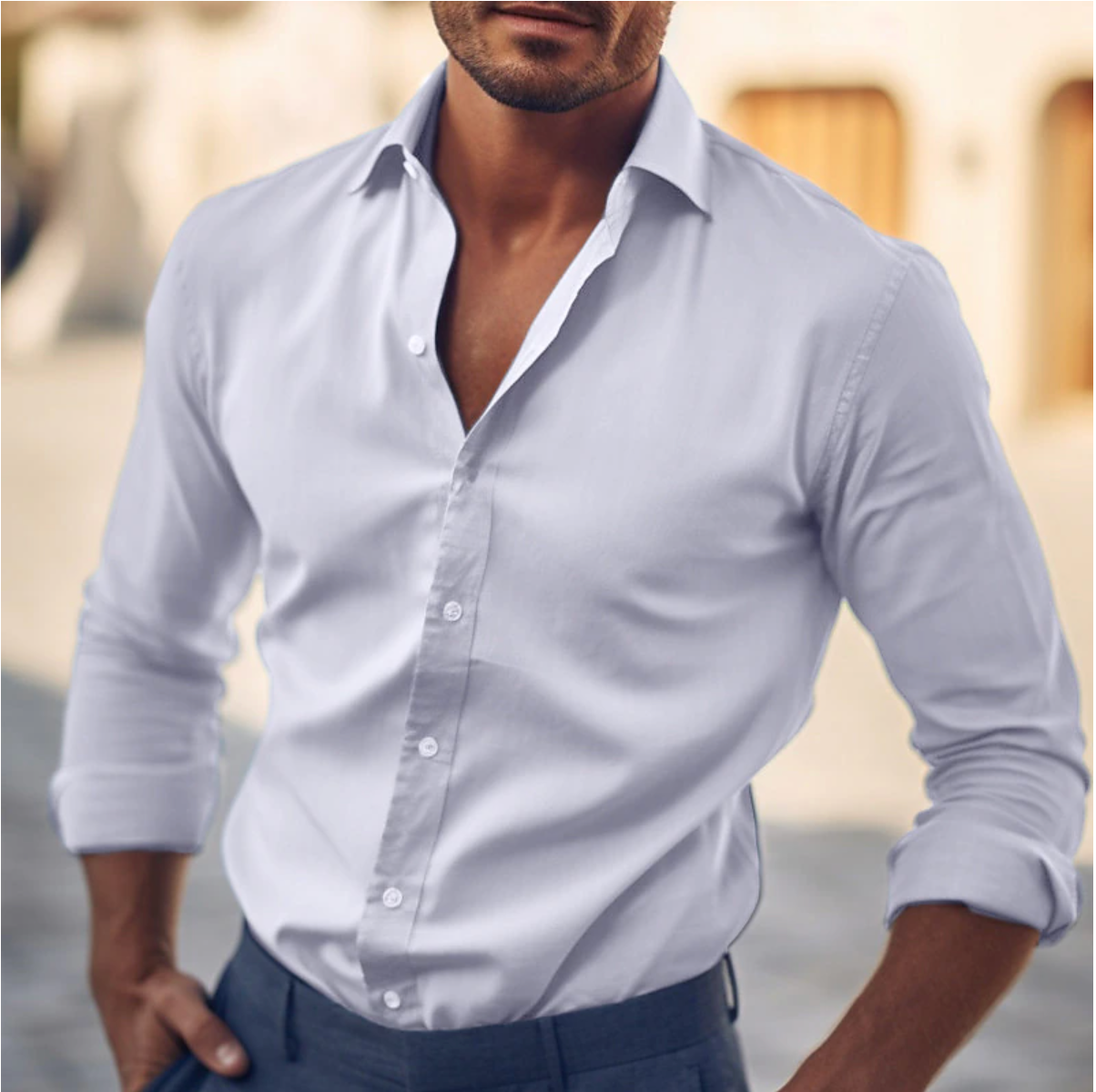 Ethan's Elegance | Men's Dress Shirt | Dress Shirts | Mens White Dress Shirts 4