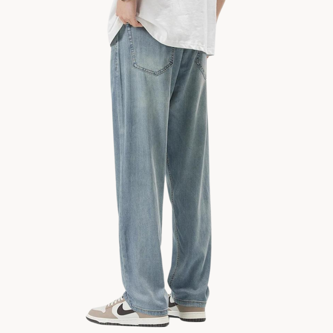 Ethan's Trousers | Relaxed Fit Trousers | Lightweight Denim Blend | Straight Leg Style 1