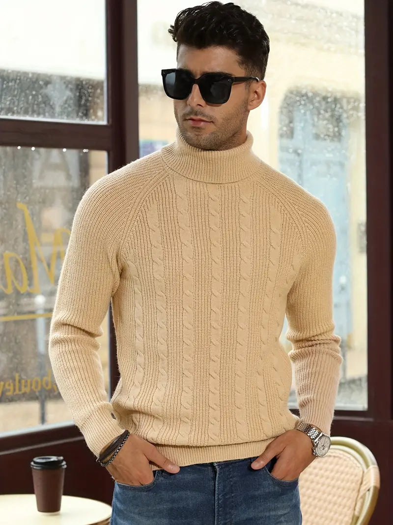 Liam | Cable Knit Sweater | Turtleneck Sweater | Warm Knit Sweater 0