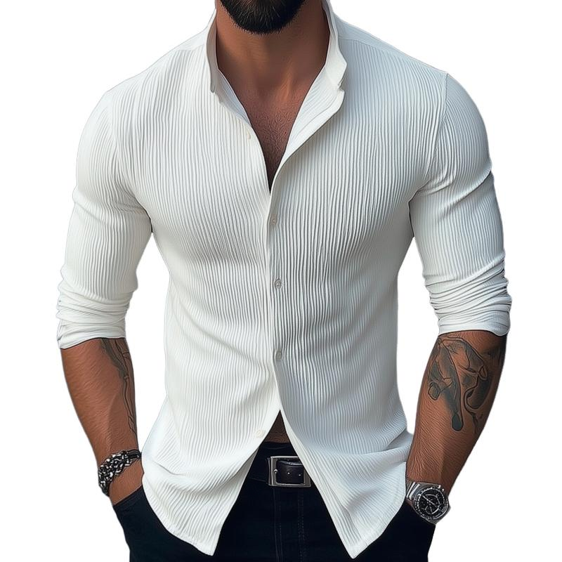 Liam | Stand Collar Shirt | Button Front Design | Structured Neckline 1