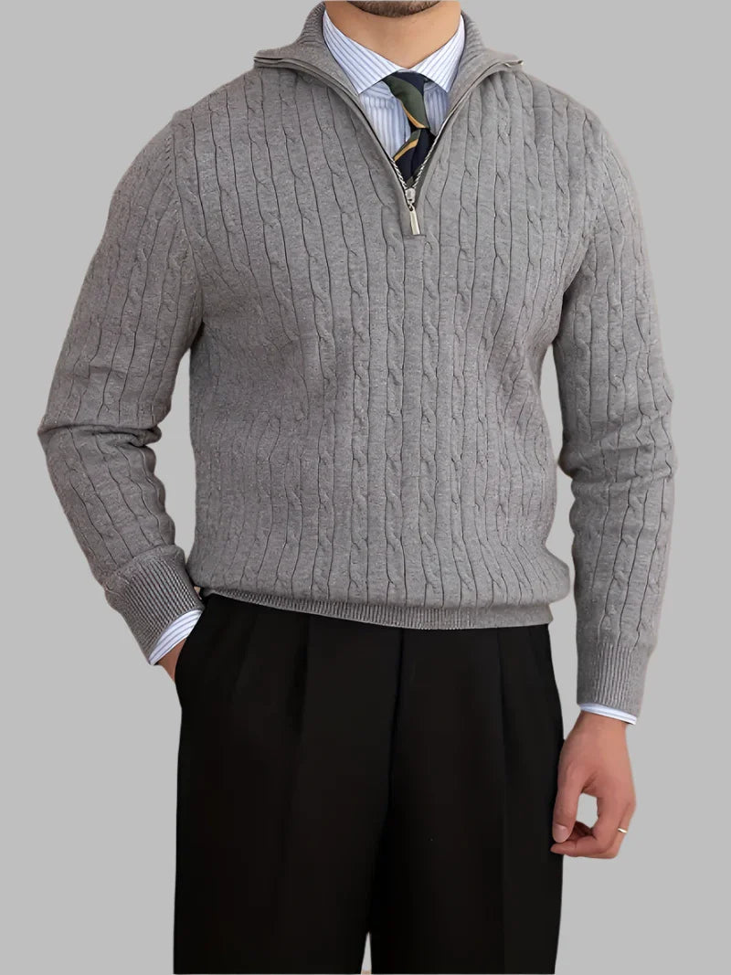 Marco | Cable Knit Sweater | Quarter Zip Sweater | Luxury Knitwear 0