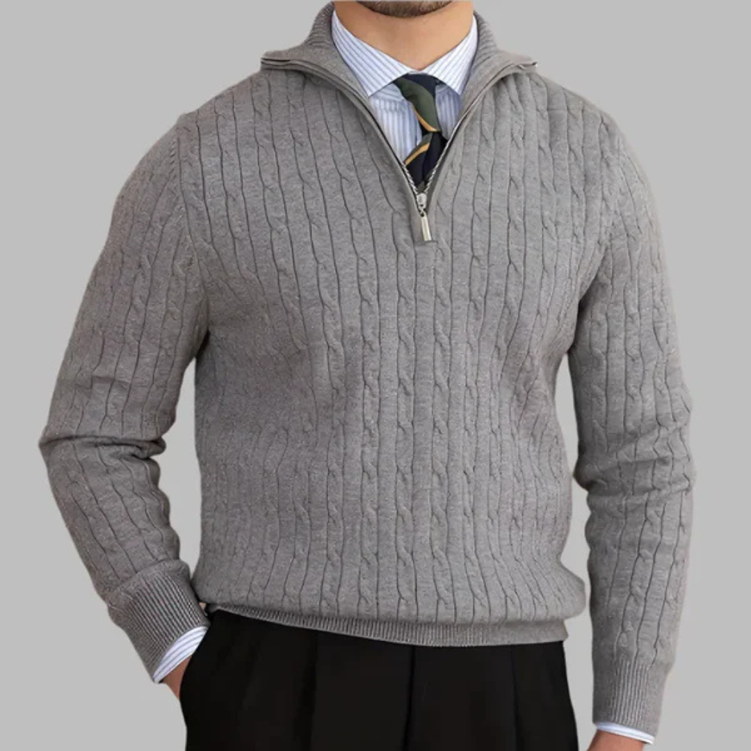 Marco | Cable Knit Sweater | Quarter Zip Sweater | Luxury Knitwear 1