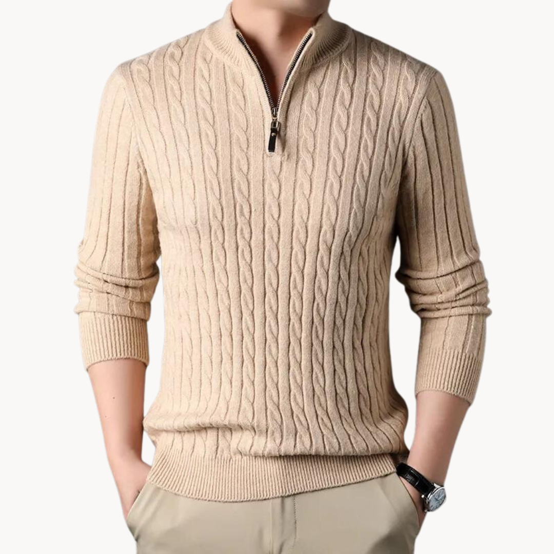 Max | Quarter Zip Pullover | Men's Wool Sweatshirt | Cozy Winter Wear 0