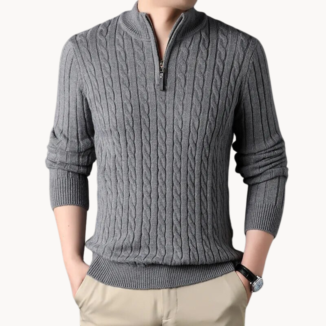 Max | Quarter Zip Pullover | Men's Wool Sweatshirt | Cozy Winter Wear 1